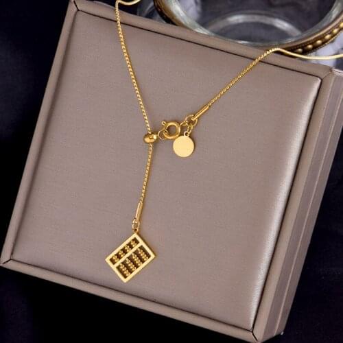 Stainless steel necklace Abacus-shaped pendent New fashion jewelry for women Exquisite Classic Trendy Ornament цепь на шею
