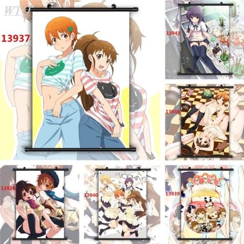 Working!! Wagnaria!! Inami Mahiru Taneshima Popura Wall Posters Anime Posters Canvas Painting Wall Art Picture Home Decor