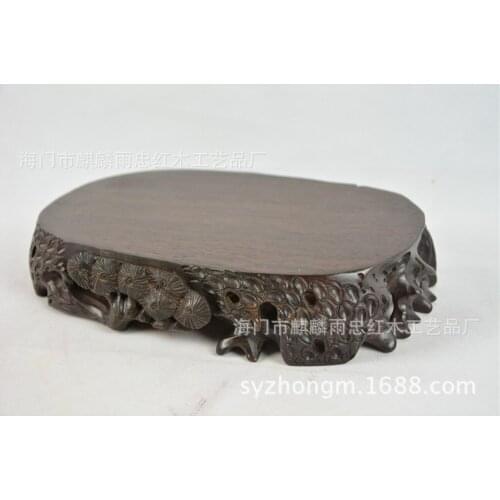[Rain] Zhong Redwood pine stone base can Trench hand-carved ebony monolith Root
