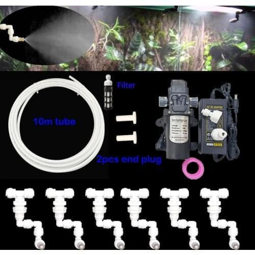 Nebulizer Cooling System Mist Sprinkler Atomizer 10 Meters With 6 Nozzles Reptile Rainforest 360 Adjustable