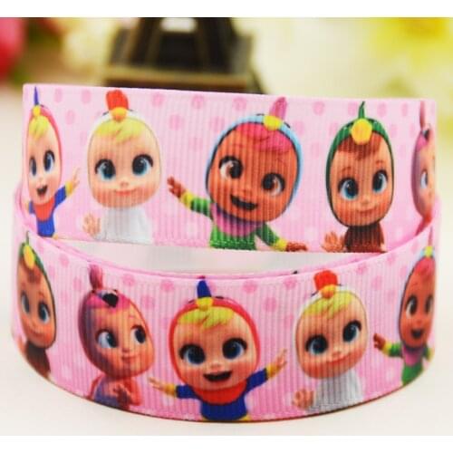 22mm 25mm 38mm 75mm Bebés Llorones Cartoon printed Grosgrain Ribbon party decoration 10 Yards X-03538