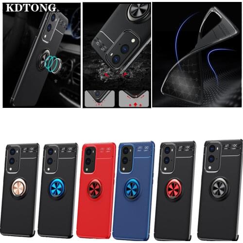 Luxury Slim Phone Case for Oneplus 9 Pro Funda Magnetic Upgrade Hidden Ring Plain Soft Silicone Etui Multi-Function Back Cover