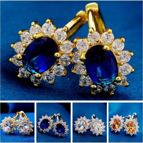 Hoop Earring 2019 New Fashion Circle Earrings for Women Girl AAA CZ Crystal Gold Filled Jewelry Gift Earings