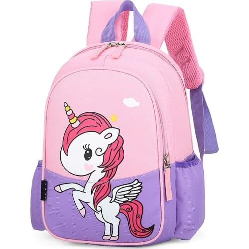 High Quality Nylon Kids School Bags for 2-6 Years Old Toddler Cute Cartoon Unicorn Children School Backpacks for Boys Girls