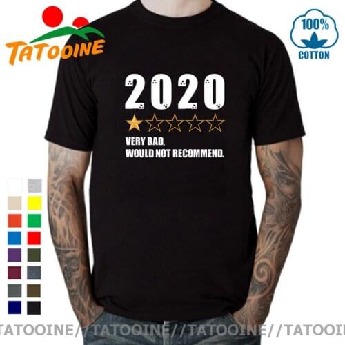 Tatooine Very Bad Would Not Recommend 2020 One Star Review T shirt men Funny Mens T-shirt Black White Basic Tee shirt camiseta