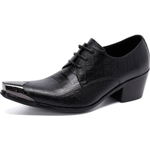Mens Genuine Leather Dress Shoes Luxury Man Wedding Party Shoes Pointed Toe Business Office Work Shoes Size 38-46