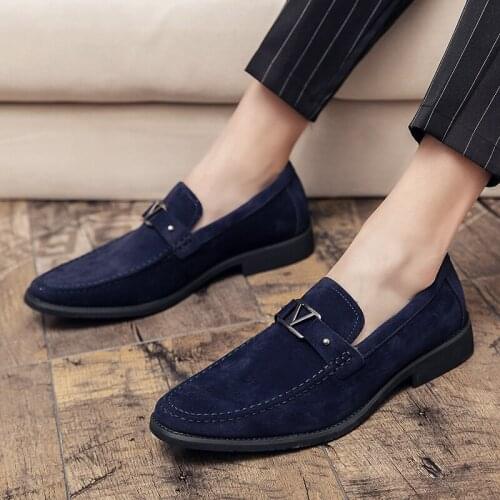 Newst Fashion Suede Royal Blue Slip On Oxford Driving Shoes For Men Wedding Prom Dress Formal Footwear Zapatos Hombre Vestir