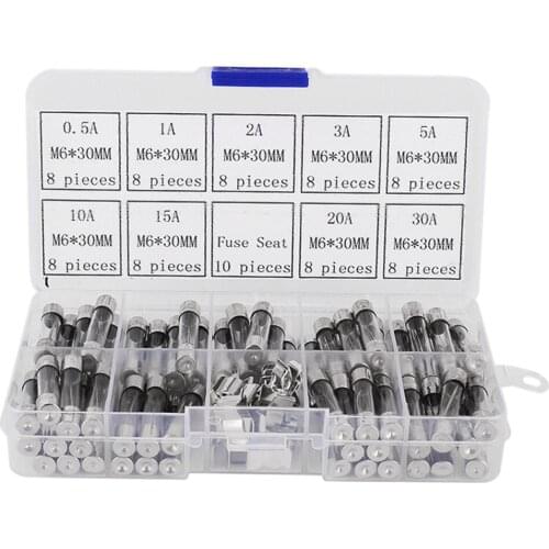 Pack Of 72pcs 6x30mm Fast Blow Glass Tube Fuses - Quick Blow - 500mA - 30Amp