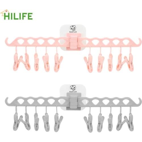 Storage Racks Travel Hanging Tool Portable Clothes Drying Rack Clothes Hanger Windproof Multi-function Folding Plastic Hanger