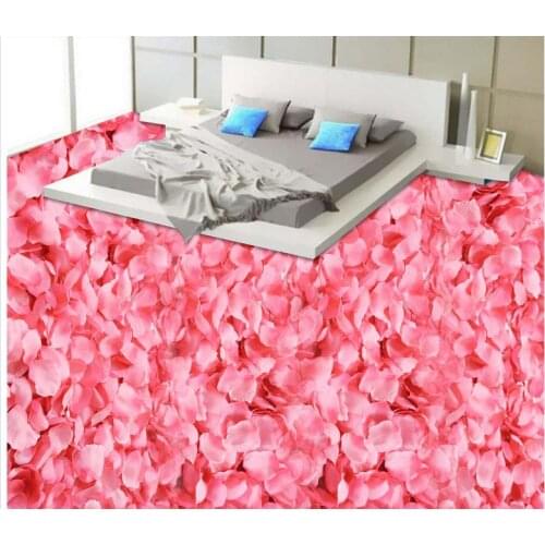 Waterproof floor mural painting Beautiful petals 3D floor tiles 3d floor stickers PVC waterproof floor