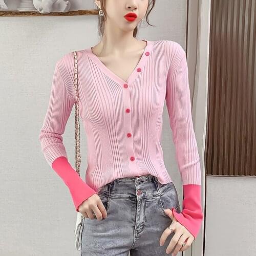 Harteen Knit Sweater Women Clothes 2021 Spring Autumn Korean Fashion High Street Long Sleeve Cardigan Ladies All Match Femme Top