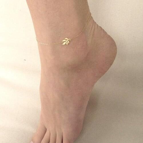 Fashionable accessories Bohemia OL style alloy leaves pendant womens elegant foot chain