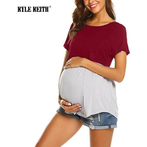 Womens Nursing Tops Short Sleeve Breastfeeding Clothes Camiseta Premama Pregnancy Tshirts