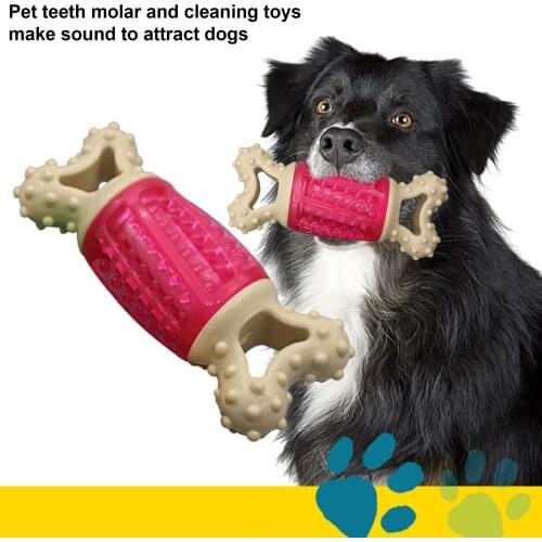 Dog Chew Toy Bone-shpaed Safe Durable Dog Squeaky Toy Pet Dog Cat Plush Squeak Sound Dog Toys Puppy Interactive Chewing Supplies