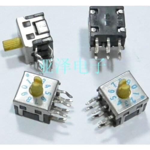 0-9 / 10 bit 8421C rotary DIP switch 7*7 code DRR8010C free shippping