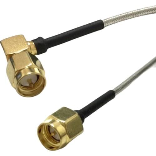 1PC SMA male to SMA male right angle pigtail cable RG405.086" 20CM 8"