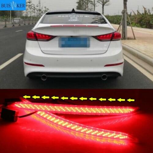 2pcs LED Rear Light Brake Lamp Taillight Back Fog Light Warning Light Reflector For Hyundai Elantra 2016 2017 2018 2019