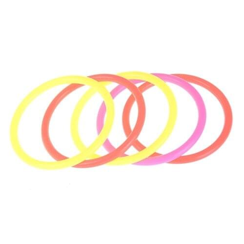 5pcs/set Funny Kids Outdoor Sport Toys Colorful Hoop Ring Toss Plastic Ring Toss Quoits Garden Game Pool Toy Outdoor Fun Set