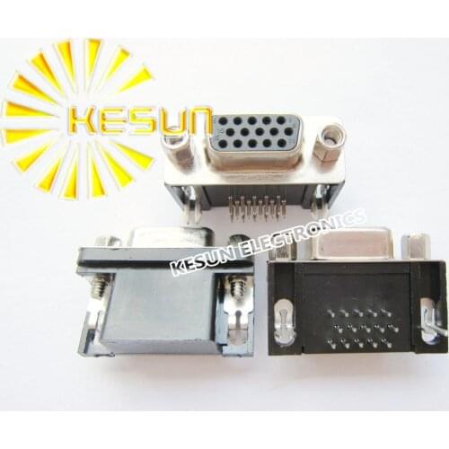 50pcs/lot DR15 15P 15Pin Three Rows Female Serial PCB Standard Right Angle D-Sub Connector