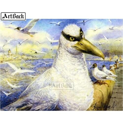 Full square drill new 5d diamond painting seagull 3d resin rhinestone mosaic animal home decoration painting