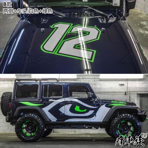 Car sticker appearance decoration for Jeep Wrangler body decoration change decals color paste painting stickers