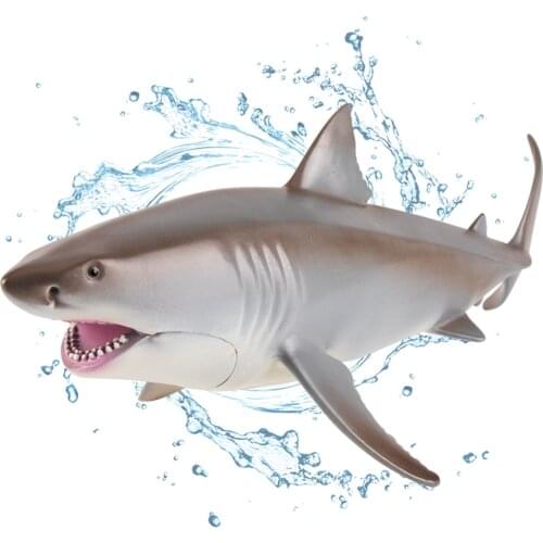 White Shark Simulation Animal Model Doll Toy Ocean Sea Life Action Figures Realistic Collection for Boys Children Christmas Gift
