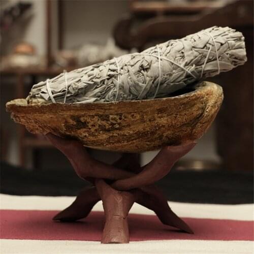 White Sage Storage Rack Purification Drive Negative Energy Yoga Meditation White Sage Combustion Storage Shell Set Household New