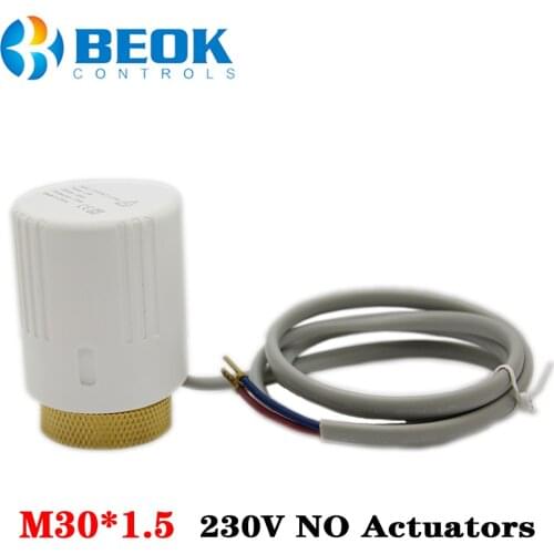 Beok 230V Normally Closed Thermal Electric Actuator for Manifold in Floor Underflooring Heating NC Servo Valve System White 220V
