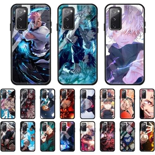 Tempered Glass Case For Samsung Note 20 Ultra Jujutsu Kaisen Anime Case For Samsung Note 10 Plus Lite 8 M80s M31S M30s M20 Cover