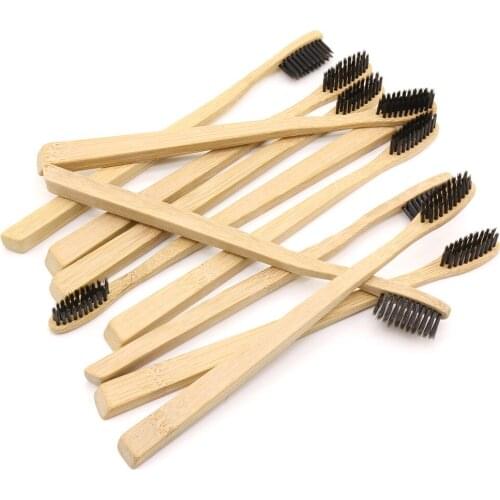 DR.PERFECT 50 PCS/lot Square Bottom Bamboo Toothbrush Wholesale Eco friendly Wooden Bamboo Toothbrush Oral Care Soft Bristle