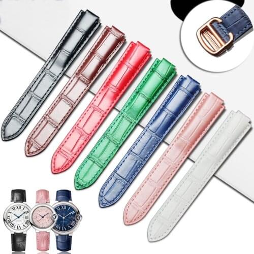 Leather Wathcbands For Carier BALLON BLEU DE CARTIER Watch Accessories Genuine Leather Watch Strap Watch Bracelet Watch Belt