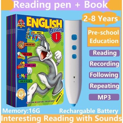 Best Childrens day gift Language Learning Toy Reading Pen and Book For Preschool Kids 2-8 Years
