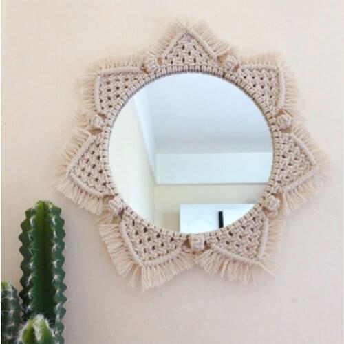 Macrame Wall Mirrors Tapestry Decorations Bohemia Creative Art Decoration Wall Tapestry Farmhouse Background Decor