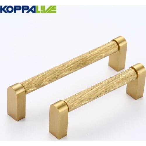 Furniture handles for cabinets and Wardrobe solid brass unique copper home furniture cabinet center bar knurled handle