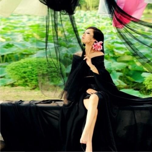 Mei Huo Hei Yao WYJN Female Black Sexy Thematic Photography Costume Hanfu for Stage Performance Cosplay TV Play Hanfu