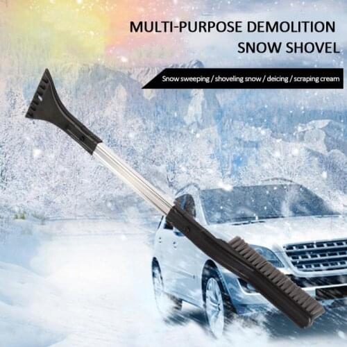 Multifunctional Car Snow Shovel Removable 2 In1 Snow Remover Ice Scraper Cleaning Brush Windshield Deicing Car Accessories