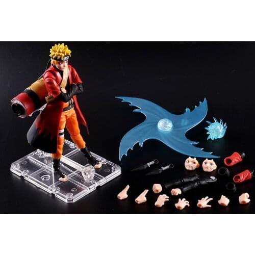 New Shippuden Shf Uzumaki Rasengan Action Figures Super Movable Joints Face Change Dolls Anime Figurines Model Toys Kids Gifts