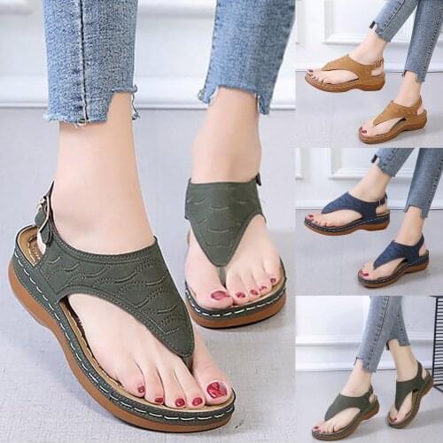 New Womens Slipper Non-Slip Feet Embroidered Flip-Flops Wedge Sandals Casual WomenS Shoes WomenS Sandals шлепки женские