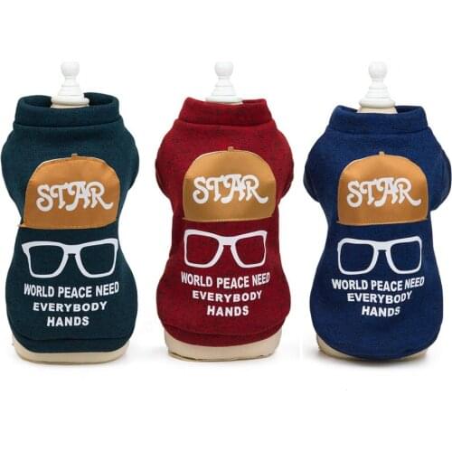 Pet Dog Clothes Knitted Cotton Sweater Jacket Coat Glasses Small Medium Puppy Dog Cat Coat Winter Autumn Warm Fashion Dog Vest