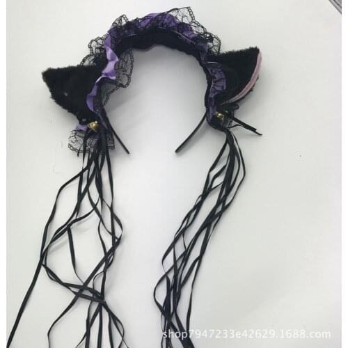 Wholesale women Lace cat ears headband girls headwear ladys hair accessories ins elegant hairbands