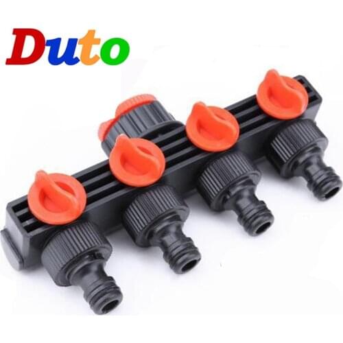 Garden Irrigation Water Splitter 4 Way Tap Connector Garden Household Plastic Four-way Valve Water Controller
