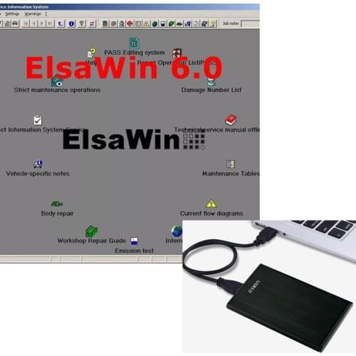 2021 Auto Repair Software ElsaWin 6.0 work for V-W hdd For Audi Elsa Win 6.0 Newest Elsawin 6.0 for Vw Auto Software in harddisk