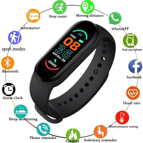 Superlative M6 Smart Bracelet Watch Fitness Tracker Heart Rate Blood Pressure Monitor Smartband Sports Smartwatch For Xiaomi