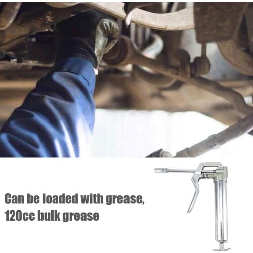 120cc Grease Gun Tool Hose Grease Machine Set Metal Steel Screw Auto Use One Handed Lubrication Vehicle Repair Tool With Oil Tip