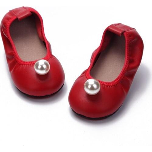 Toddler Girl Shoes Children Loafers Genuine Leather Luxury Girls Shoes Princess Soft Kids Flats Fashion Pearls Big Girl Shoes