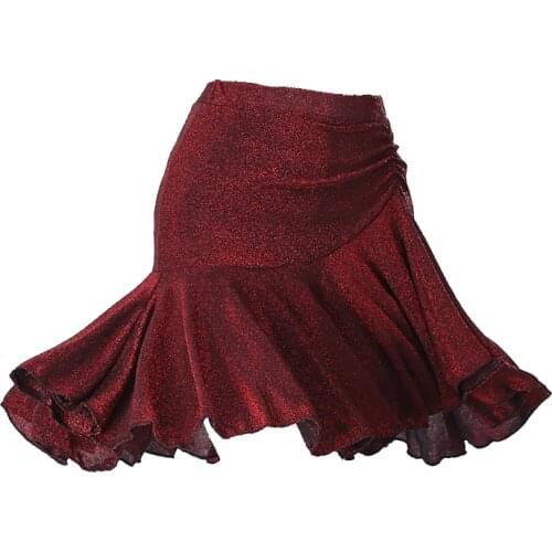 Summer Ice silk flash Latin dance skirt female adult practice clothes dancing performance Tango/Samba Competition Constume