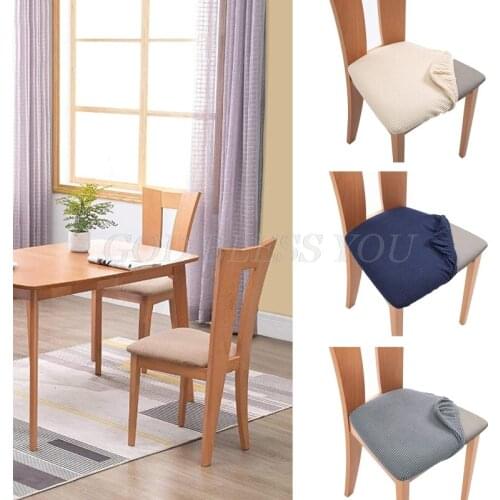 Jacquard Pineapple Plaid Dining Room Chair Seat Covers Removable Washable Anti-Dust Elastic Cushion Slipcovers Decor