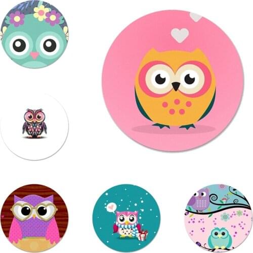 Luxury fashion cute starry owl Icons Pins Badge Decoration Brooches Metal Badges For Backpack Decoration 58mm