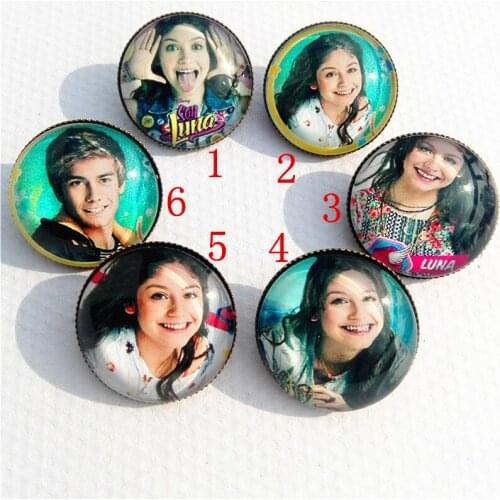 1pc New Design fashion Super pop singer Soy Luna brooch Elenco de Soy Luna brooch I'm moon glass ouch