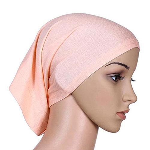 1PCS Hot sale Women\s Headscarf Muslim Islamic Solid Cotton Hijab Cap Head Under Scarf Shawl Turban Elastic Underscarf 2020